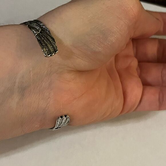 Viking Eagle Wing Bracelet Silver Plated Wristband Open Eagle Wing Cuff bracelet - Picture 8 of 15